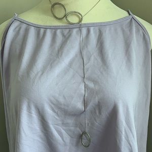 Sterling Silver Oval Necklace with Cubic Zirconia Crystals